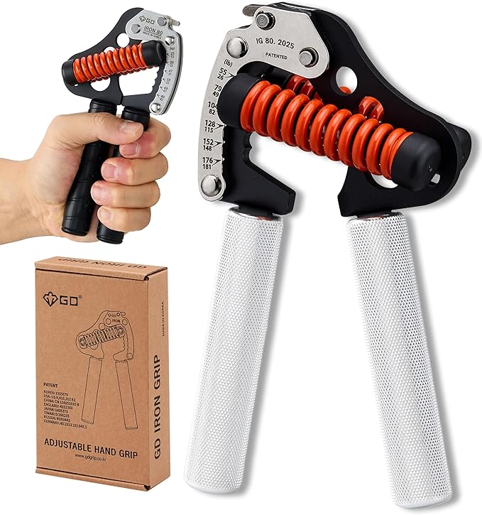 GD IRON GRIP Grip Strength Trainer Adjustable Hand Gripper Strengthener Hand Grip Exerciser Wrist Strengtheners Silent & Durable – Forearm, Finger & Hand Strength Training for Athletes, Climbers & Rehabilitation