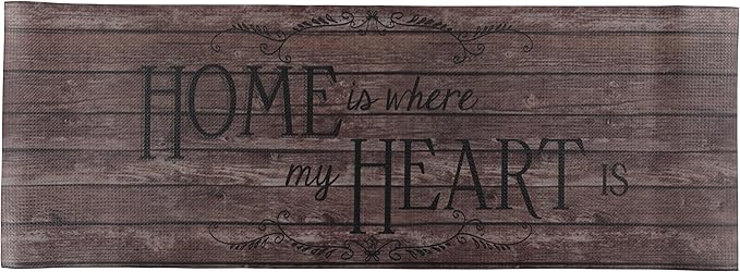 J&V TEXTILES Kitchen Mat Cushioned Anti Fatigue Floor Mat,19.6"x55", Thick Non Slip Waterproof Kitchen Rugs and Mats, Standing Mat for Kitchen,Floor,Home,Office,Desk,Sink,Laundry (Home Heartwood)