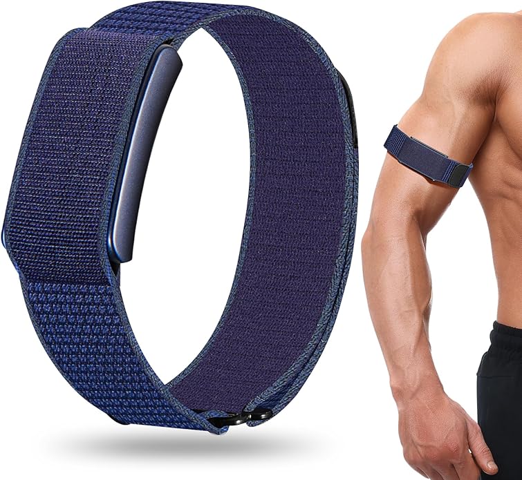 Hook & Loop Sport Nylon Ankle/Arm/Wrist Band Compatible with Amazfit Helio, Quick Release with Cover Design Bicep Strap for Women Men
