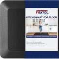 FEATOL Anti Fatigue Mat for Standing, 9/10 Extra Thick Ergonomic Standing Desk Mat, Comfort Memory Foam Standing Mat at Home,Office All Day (17" x 24", Black, 1PC)