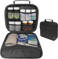 Medium Travel Pill Bottle Organizer, Slim Medicine Bag, Carrier for Medications and Medical Supplies - Black