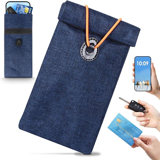 Faraday Bag, RFID Signal Blocking Bag, GPS Car Key Cell Phone Signal FOB Blocker Wallet Shielding Pouch Privacy Protective Case, Car Security Protection, Anti-Theft Pouch, Anti-Tracking Anti-Spying