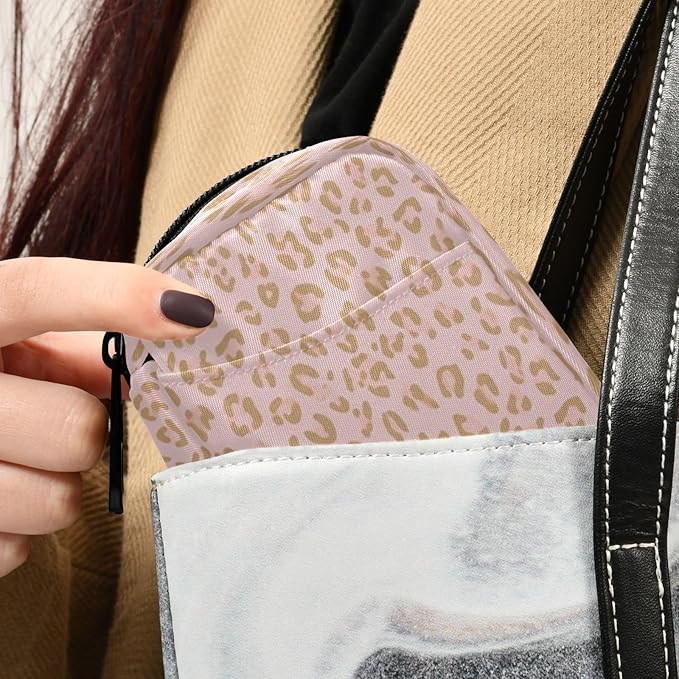 xigua Golden Leopard Print Pill Box 7 Day Travel Pill Cases Bag,Weekly Portable Pill Organizer Bag with Zipper for Vitamin Supplement Fish Oil373