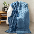 Aemicion Sherpa Weighted Blanket Queen Size 15lbs,Cozy Warm Heavy Blanket as Gifts for Women Men Adult,Soft Throw Blanket for Couch Sofa Bed,Slate Blue