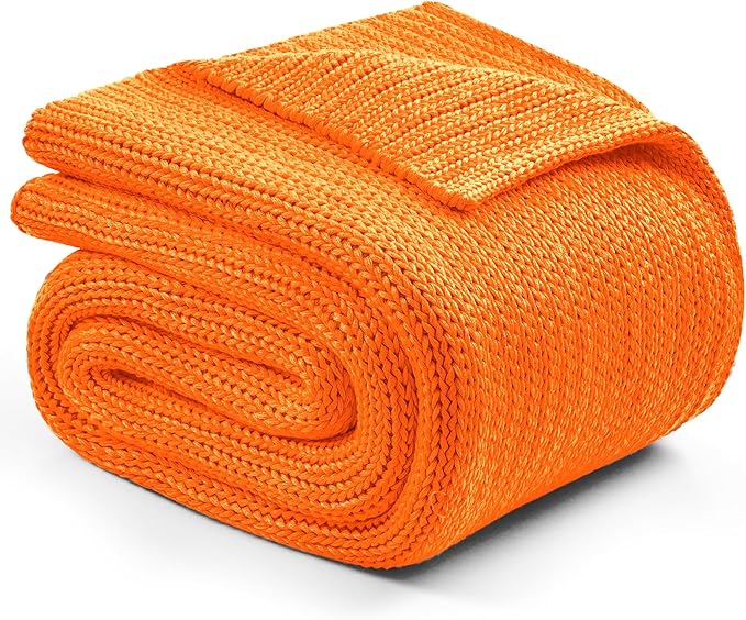L'AGRATY Knitted Weighted Blanket - 48"x72" 15lbs Cooling Chunky Knit Heavy Blanket for Adults Braided Crochet Throw Thick Cable Yarn Knit Decorative No Beads Evenly Weighted Machine Washable