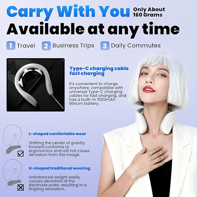 G20 Neck Massager with Heat - Deep Tissue Pain Relief, Promote Muscle Relaxation, 3 Heat Settings, 4 Modes &15 intensities, Ergonomic Design, with Remote Control, Gifts for Men Women