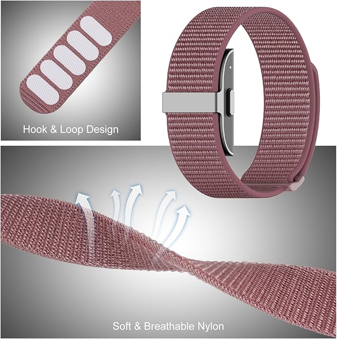 3-Pack Nylon Loop Sport Replacement Bands Compatible with Hume Health Band, Soft Breathable Adjustable Wrist Band for Hume Band Replacement Strap Wristband for Fitness Tracker Women Men