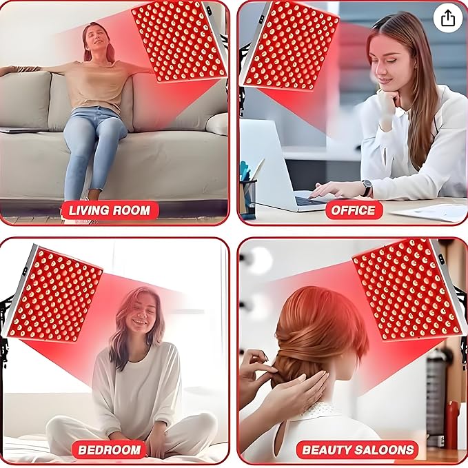 Red Light Therapy for Face & Body, 2 in 1 Adjustable Infrared Light Therapy Panel, Red Light Therapy Lamp with Stand 660nm Red Light 850nm Near Infrared Red Light Therapy Devices for Home Office Gift