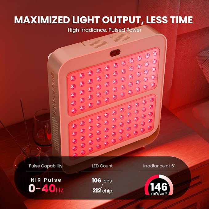 Red Light Therapy Panel - 660nm & 850nm Infrared Light Therapy Lamp with Smart App Control, 110 LEDs High Power Device at Home for Body, Face, Recovery, Skin Health, 215W (PRO200)