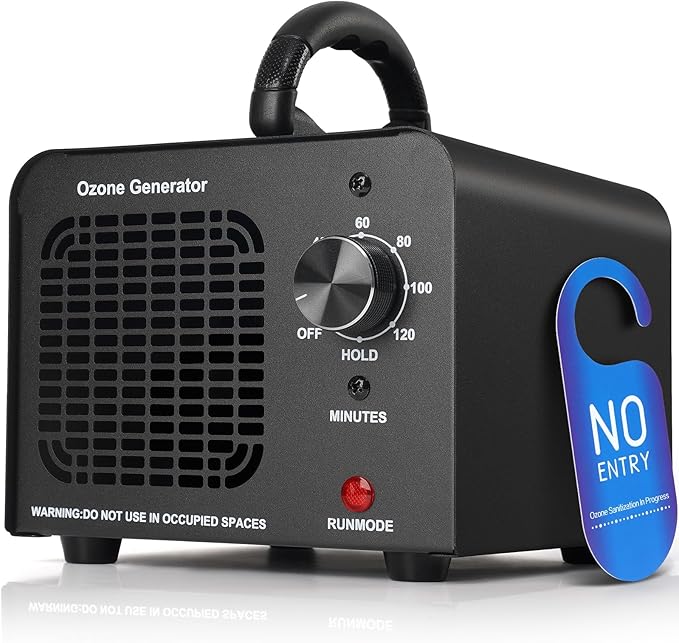 Ozone Generator 65,000mg/h,Commercial/Home Ozone Odor Eliminator, Portable High-capacity O3 Ion Deodorizer, Suitable for 4500 Square Feet of Cars, Pets, Kitchens, Smoke-filled Spaces(Black)
