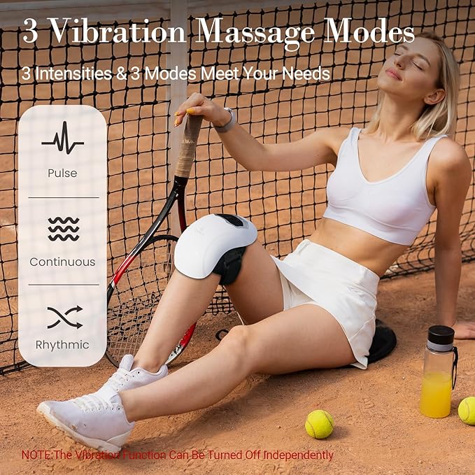 Knee Massager with Heat and Vibration - FSA Eligible HSA Approved - Portable Cordless Knee Massagers for Knee Pain Relief, Gifts for Mom Dad Grandpa Grandma The Elderly Seniors Parents