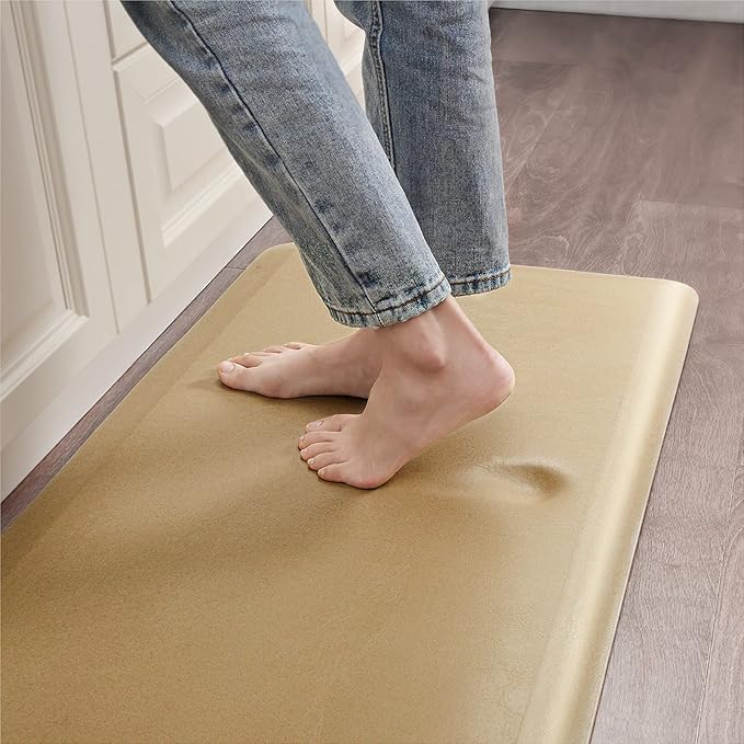 Color&Geometry Anti Fatigue Floor Comfort Mat 3/4 Inch Thick 20"x32" Perfect for Standing Desks, Kitchen Sink, Stove, Dishwasher, Countertop, Office or Garage, Brownish Yellow