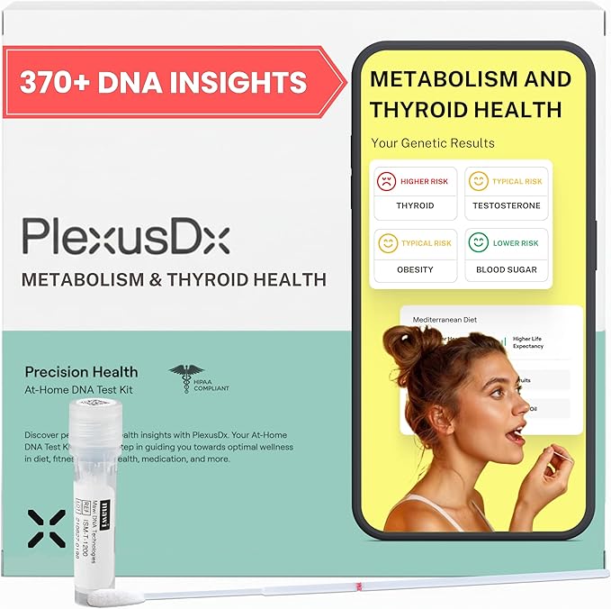 Metabolism & Thyroid Health Genetic Test | 350+ DNA Reports Including Hormones, Belly Fat, Metabolic, and Thyroid Health | Custom Supplement, Diet, and Lifestyle Recommendations