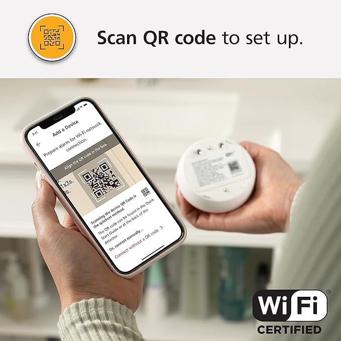 Kidde WiFi Water Leak Detector & Freeze Alarm, Alexa Device, Smart Leak Detector for Homes with App Alerts,White