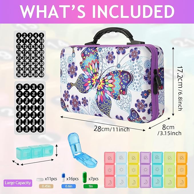 31-Day Medication Box, Featuring 31 Daily Dosage compartments (Allowing for 3 Daily doses), Equipped with a Pill Cutter, is Highly Suitable for Home or Travel use.