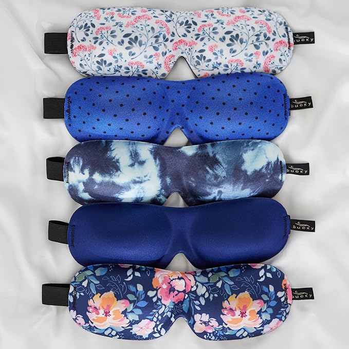 Bucky 40 Blinks No Pressure Printed Eye Mask for Travel & Sleep, Black Dot, One Size