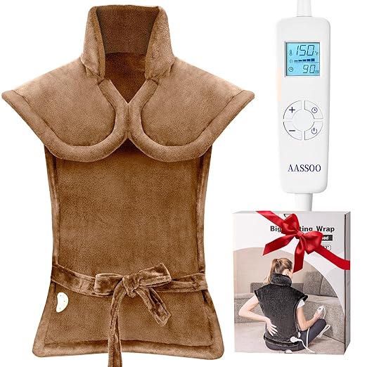 Graphene-Infused Heating Pad for Neck Shoulder and Back,Birthday Gifts for Women Men Dad, Weighted Electric Neck Shoulders Heat Pad for Pain Relief, 24"x33", ETL Certified