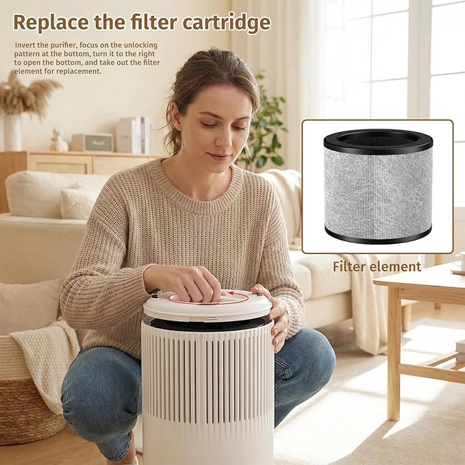 2 Pack Air Purifiers for Home Bedroom, Air Purifier with PM 2.5 Air Quality Monitor, H13 True HEPA Air Filter Cleaner with 5 mode Light, Sleep Mode, Timer, Fragrance Sponge for Smoke, Odor, Dander