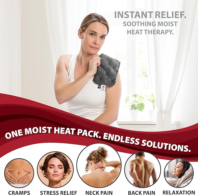Core Products MicroBeads Moist Heat Therapy Microwave Pack 5" X 12" | Small Reusable Moist Heat Pad with Soft Fabric and Heating Beads