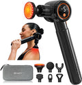 NAPRE Massage Gun with Heat,Massage Gun Deep Tissue with Extension Handle & 3 Adjustable Angles,Handheld Percussion Back Massager for Muscle/Neck/Body Pain Relief with Portable Case,Black