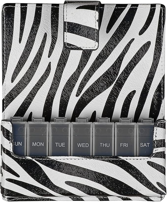 HealthSmart® Travel Pill Case, Zebra