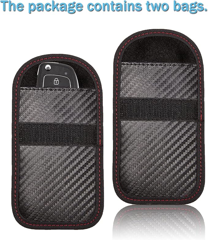 Faraday Key Fob Protector - 2 Pack Mini Anti-theft Pouch Key Fob RFID Signal Blocking Faraday Bag for Key Fob
