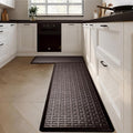 2PCS UKISS Kitchen Rugs, Cushioned Anti Fatigue Kitchen Mats for Floor, Waterproof Kitchen Rug，Non-Slip Comfort Standing Mat for Kitchen, Floor Home, Office, Sink, Laundry,17.3"x28"+17.3"x60",Brown
