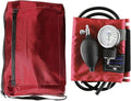 MABIS MatchMates Manual Blood Pressure Monitor Kit Aneroid Sphygmomanometer with Calibrated Nylon Cuff and Oversized Carrying Case, Adult, Red