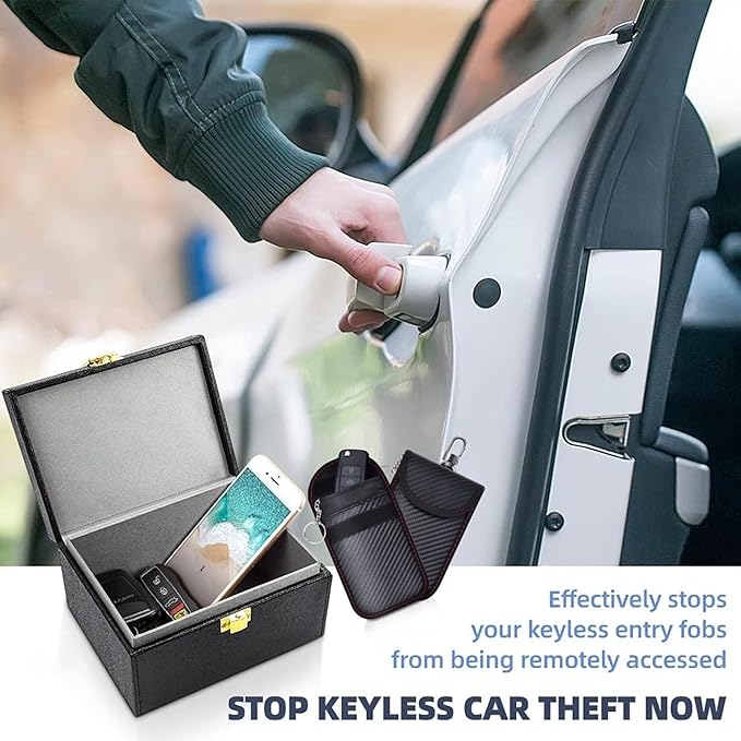 Ciana Faraday Key Fob Protector – RFID Faraday Box for Car Keys – Signal Blocking Pouch & Anti-Hacking Case Blocker
