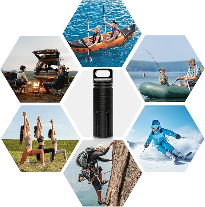Pill Holder Keychain Container,Portable Aluminum Alloy Waterproof Pill Box for Purse Pocket,Large Capacity Pill Case for Outdoor Travel Camping Daily Use