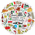 BulbaCraft 100Pcs Italy Stickers for Scrapbooking, Italian Stickers, Rome Decals, Travel Decals for Journal, Scrapbook - Italy Decorations Party Theme, Gifts for Women & Men