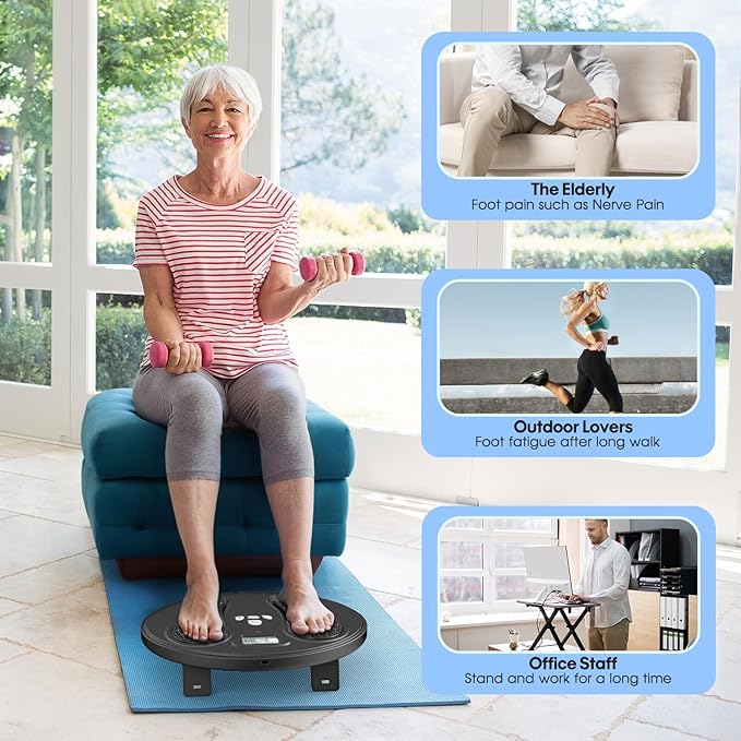 Y&LJ EMS Foot Massager for Neuropathy and Circulation, Rechargeable TENS Foot Stimulator with 10 Modes & 50 Intensities, Pain Relief Foot Massager for Plantar Fasciitis, Gift for Mom Dad