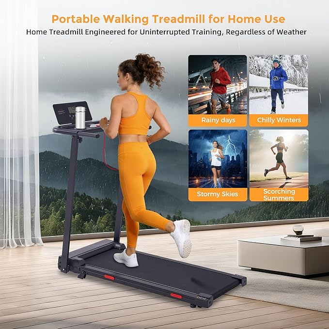 Walking Pad with Handle Bar and Incline, 3.0HP Under Desk Treadmill for Home Small Space, 0.6-7.6MPH Portable Walking Pad Treadmill with Handles, 350LBS, 2026 Upgrade