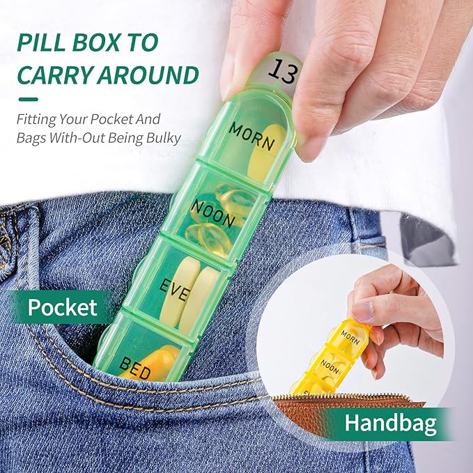 Daviky Monthly Pill Organizer 4 Times a Day, 30 Day Pill Organizer with Daily Pill Box Organizer, One Month Medicine Pill Case, 31 Day Pill Container Pill Holder to Hold Supplement and Medication