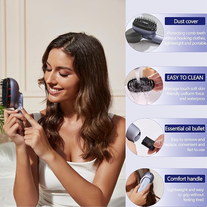 Electric Scalp Massage Brush with Spray Function, Portable Vibrating Scalp Massager Tool,Deep Brush Head Massager for Relaxing Muscles,Nourishes Hair