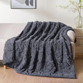 Uttermara Weighted Blanket for Adults Twin Size 15lbs 48x72 inches, Dual Sided Soft Jacquard Sherpa Weighted Blankets, Thick Heavy Blanket for Sleeping and Calming, Dark Grey