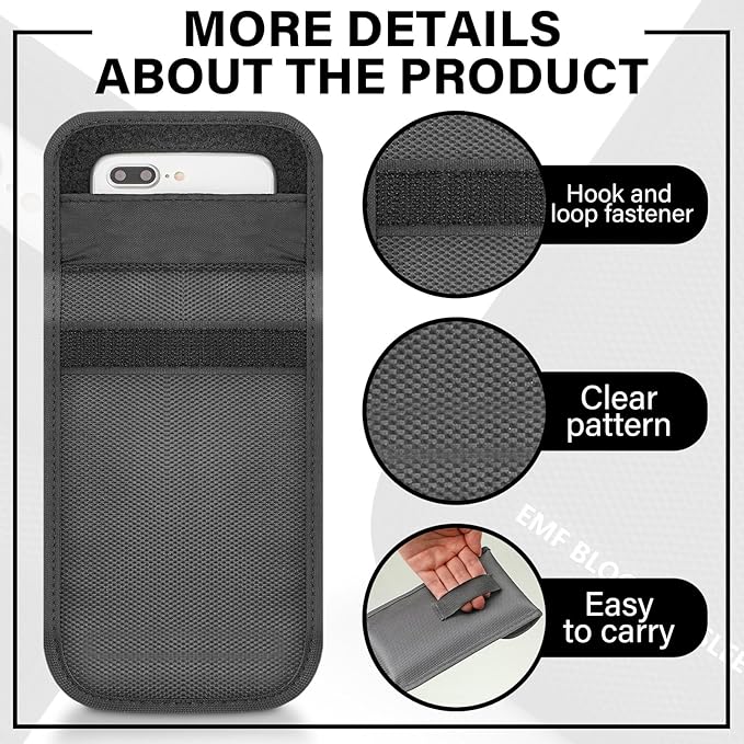 Xuhal 3 Pcs Faraday Bag Security Pouch Smartphone Sleeve Weatherproof Nylon Signal Blocking Device 7.1 x 4.6 Inch Phone Pouch Fits Most Cell Phones(Dark Gray)