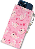 EMF Shield Sleeve for Cell Phone Reduce Signal Anti-EMP Pouch Against Radiation, EMF, 5G, RFID Blocking 4x8 Inch Cute Axolotl Phone Sleeve Bags