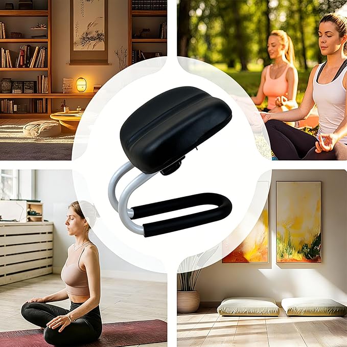 Meditation Bench, Metal Meditation Kneeling Stool, with Anti-Slip Covers and Adjustable Height, The Angle Design is Ingenious and Ergonomic, Suitable for Meditation, Prayer and Yoga at Home