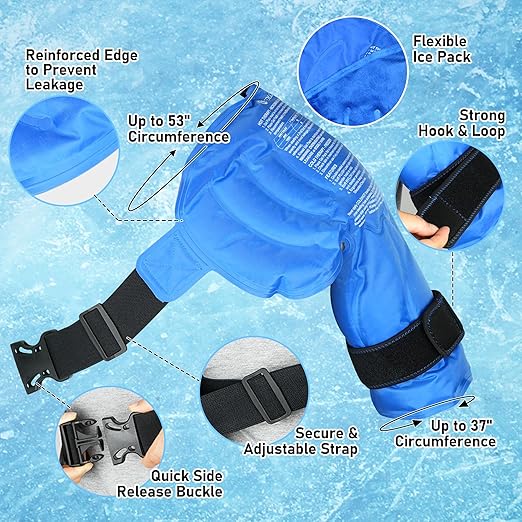 Shoulder Ice Pack Wrap, Larger Rotator Cuff Cold Therapy Support Brace for Shoulder Pain Relief, Reusable Gel Hot Cold Compress for Sports Injuries, Tendonitis, Surgery Recovery