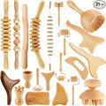 Amylove 21-in-1 Maderoterapia Kit Wood Therapy Massage Tools Set Therapy Tools for Body Sculpting Muscle Pain Relief Lymphatic Drainage Women Face Roller Fascia Massage Anti Body Contouring