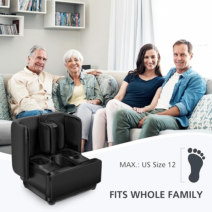 COMFIER 2 in 1 Foot Massager Machine, Shiatsu Foot and Calf Massager with Heat,Kneading,Vibration,Compression Massagers for Feet,Ankle,Leg,Tired Muscles & Plantar Fasciitis,Gift for Men Women