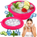 XANGNIER Face Bowl for Ice with Built-In Ice Tray – Collapsible Silicone Facial Ice Bath Bowl for Cold Plunge Therapy, Skin Tightening & Acne Relief – Black Portable Spa Tool for Home & Travel