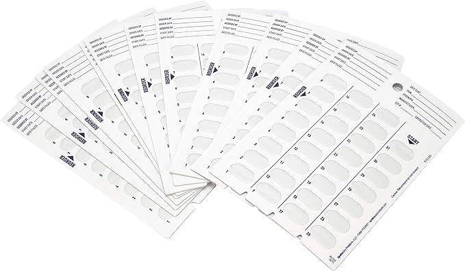 Ezy Dose Disposable (31-Day) Pill, Medicine, Vitamin Organizer Box | Monthly Planner Refill Pack | Kit Includes 12 Cards and Blisters (Pack of 3)