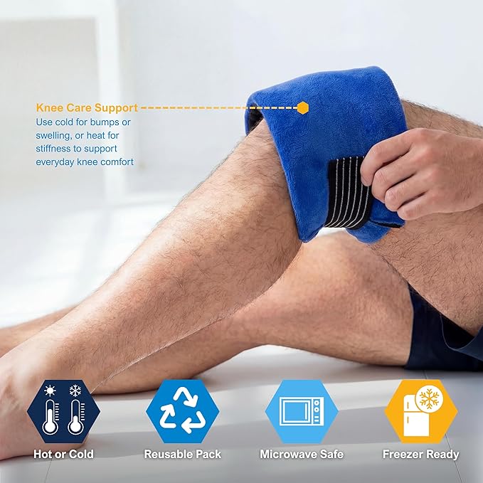 MED PRIDE Reusable Hot Gel Pack and Cold Therapy Belt with Sleeve [2 Pack], Microwavable Hot Gel Bag for Pain Relief, Injuries, Headaches, Knee Pain