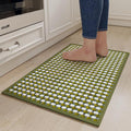 Kitchen Mats for Floor, Super Absorbent Kitchen Rugs Non Slip Washable, Rubber Backing Soft Chenille Braided Kitchen Runner Rug Standing Mat Sink Mat, Easy to Clean, Green 17"x30"