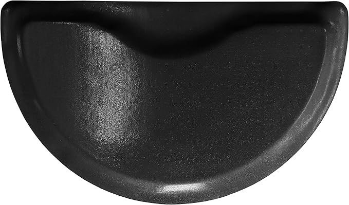 Rhino Mats, Rhino Hide Salon Mat, Non-Slip Standing Cushioned Comfort Anti-Fatigue Mat for Salon, Barbershop, or Spa (Black, Semi-Circle 3' x 3.5' x 7/8")