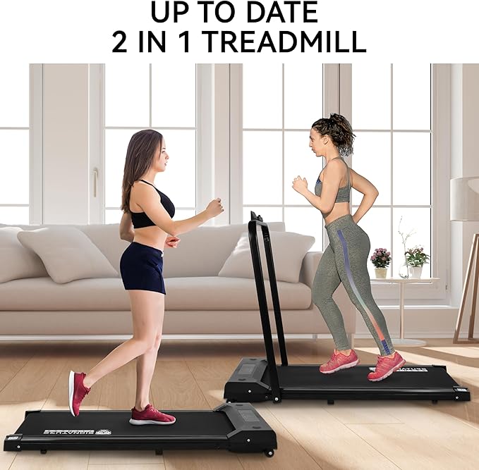 Treadmill Under Desk Walking pad with Incline, Walking Treadmill with Handle bar, Treadmills for Home Small with Remote Control, Pre-Assembled