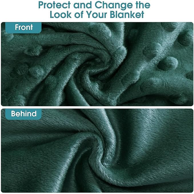 Acdyion Weighted Blankets Removable Duvet Cover for Adults Twin Size (48"x72"),Heavy Blanket Duvet Cover with Soft and Comfort Minky with 12 Ties,Machine Washable Soft Weighted Blanket Cover (Green)