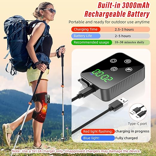Red Light Therapy Knee Brace, Cordless 660nm 850nm LED Infrared Redlight Therapy Pad for Knee Joint Elbow Shoulder with 3000mAh Rechargeable Controller
